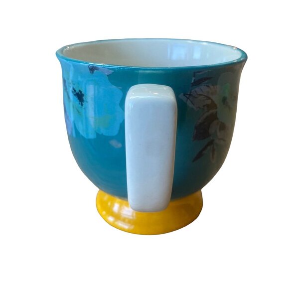 The Pioneer Woman Coffee Tea Mug Cup Teal Green Blue Floral - Picture 2 of 5